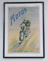 An original circa 1948 French&nbsp;advertising poster for&nbsp; 'Motos Guiller Frerer', by pseudonym 'Rob Roy' - [Brunswick]