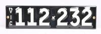 Six digit Victorian heritage enameled plates '112-232', sold with rights to display [Location: Cheltenham, VIC] - 4