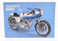DUCATI: An extremely rare double sided single sheet 1975 Ducati 900 Desmo SS sales brochure
