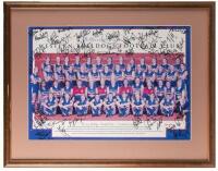 WESTERN BULLDOGS: A framed board mounted Western Bulldogs 2000 team poster, autographed, with COA from The Bulldog Shop. Not glazed