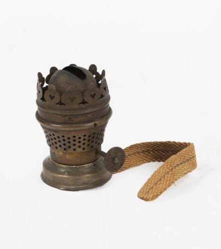 WICK BURNER: A small vintage wick burner, with adjustable wick.