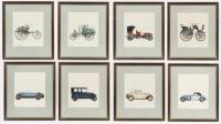 MERCEDES BENZ: A selection of eight vintage Mercedes&nbsp;Benz&nbsp;prints, 1886-1936, 36cm high