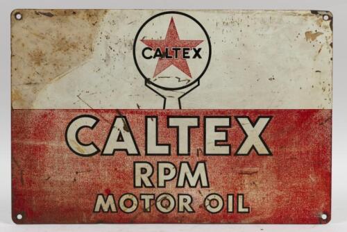 CALTEX: A Caltex RPM motor oil metal sign, 35.5cm high, 53.5cm wide