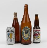 BEER: A collection of four&nbsp;beer containers including, a&nbsp;'Rod Benders' bottle an unopened&nbsp;1954 'Royal Visit'&nbsp;bottle and others.