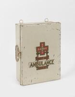 SANAX: An extremely rare&nbsp;Sanax''&nbsp;first aid ambulance chest, with Sanax booklet inside.&nbsp;31.5cm high, 23cm wide