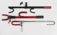 WHEEL LOCK: A collection of three steering wheel locks, all have original keys and lock.&nbsp;