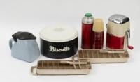 KITCHEN WARE: A collection of various vintage&nbsp;kitchen ware including, a 'Speedie' ceramic kettle, a vintage 'Ice-O-Mat' ice crusher and others&nbsp;