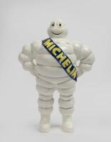 MICHELIN: A decorative circa 1990s/2000s ceramic&nbsp;Bibendum&nbsp;standing figure stamped to base 'Fabrique en France', 30cm high