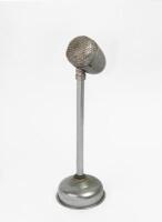 MICROPHONE: A 1940's 'Elipsoid' ribbon microphone on stand, made by 'Steanes Sound Systems Pty.Ltd. Melbourne'.