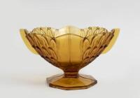 BOWL: An amber glass fruit bowl