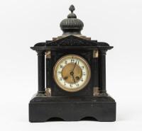 MANTLE CLOCK: A heavy antique mantle clock possibly slate & marble