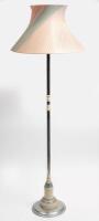LAMP: An Art Deco&nbsp;style pedestal lamp, bakelite/chrome, with lamp shade.