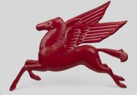MOBIL: A reproduction&nbsp;1980s/1990s Mobil 'Pegasus' fibreglass sign, 88cm high, 113.5cm high.