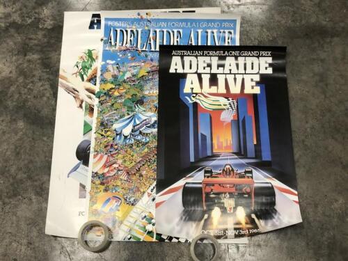 AUSTRALIAN FORMULA 1 GRAND PRIX: Three&nbsp;Australian Formula 1 Grand Prix, Adelaide posters. Years 1985&nbsp;- 1987