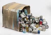 BEER CANS: A large collection of vintage beer cans, some drained with unopened ring pulls
