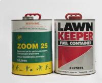 TINS: Two 5 litre&nbsp;fuel tins including the brands 'BP' and 'Lawn Keeper'&nbsp;