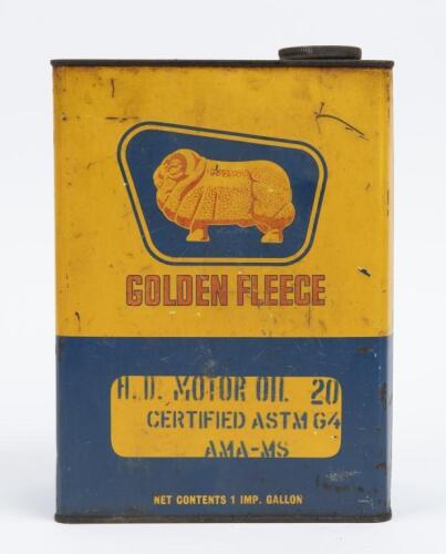 GOLDEN FLEECE: A one gallon 'Golden Fleece Motor Oil' can.