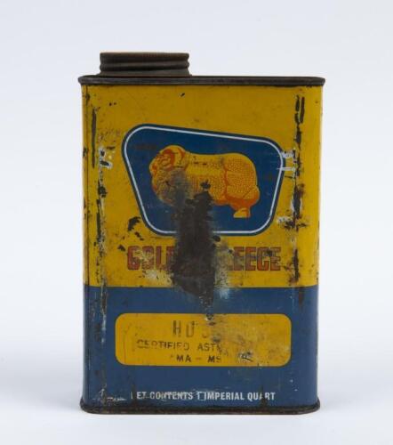 GOLDEN FLEECE: A one quart 'Golden Fleece' oil can.