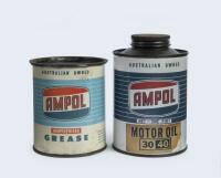 AMPOL: Two one pint&nbsp;Ampol tins, one 'Motor Oil', one 'Grease'.