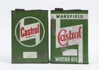 CASTROL: Two 'Wakefield' hockey stick logo 'Castrol&nbsp;Motor Oil' cans.&nbsp;