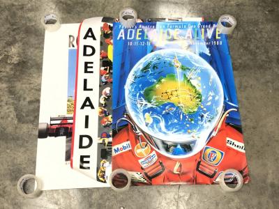 AUSTRALIAN FORMULA 1 GRAND PRIX: Three Australian Formula 1 Grand Prix, Adelaide posters. Years 1988 - 1990