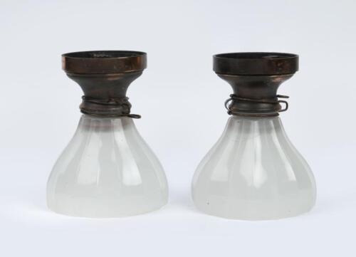 LIGHTS: A pair of milk white glass lights.