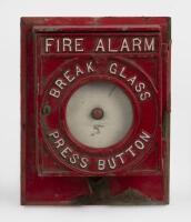 FIRE ALARM: A cast iron fire alarm wall fixture, 20.5cm high, 16cm wide, 7.5cm deep&nbsp;