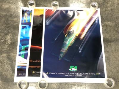 AUSTRALIAN FORMULA 1 GRAND PRIX: Three Australian Formula 1 Grand Prix, Adelaide posters. Years 1991 - 1993