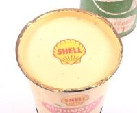 TINS: Two tins including a one quart&nbsp;'Shell Automotive Grease' with contents inside, as well as a one lb&nbsp;'Castol&nbsp;Motor Oil' tin - 2