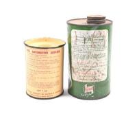 TINS: Two tins including a one quart&nbsp;'Shell Automotive Grease' with contents inside, as well as a one lb&nbsp;'Castol&nbsp;Motor Oil' tin - 3