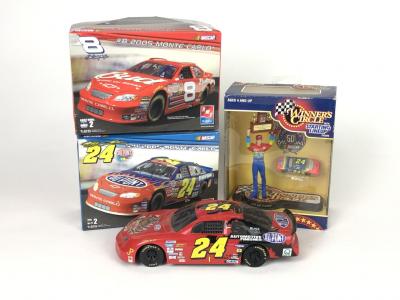 NASCAR: Four NASCAR items. Two Monte Carlo AMT ERTL kits and Jeff Gordon figure