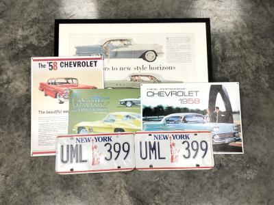 CHEVROLET: Six Chev, Corvette and USA related items including advertising tin signs and poster