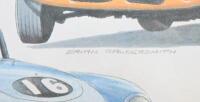 POSTER: A historic car racing poster by Brian Caldersmith a water colour artist, 69cm high - 3