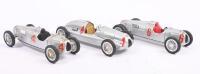 AUTO UNION: Three 'Brumm' 1:43 scale model cars. Two 1936 Auto Union Type 'C'&nbsp;race cars, one with dual rear wheels and one 1938 Auto Union Type 'D'&nbsp;race car.