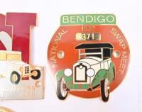 SWAP MEETS: A collection of four badges from Victorian swap meets including Bendigo 1986,87 & 91 and one other, largest 7cm wide. - 4