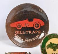 MOTORING: Three items including two Phillip Island classic badges 1981 & 1990 along with small glazed Gilltraps Auto Museum bowl. - 2