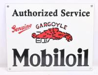 MOBILOIL: A&nbsp;reproduction Mobiloil Gargoyle Authorized Service enamel sign, 33.5cm wide, 27cm high.