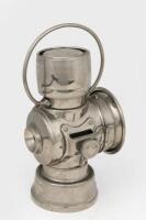 LAMP: An early nickel plated brass Lucas Model 636 oil tail lamp, with ruby glass side lense,&nbsp;&nbsp;26cm high - 2