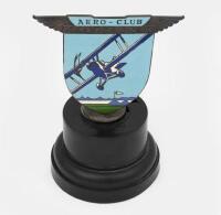 BROOKLANDS: An original &lsquo;Aero-Club Brooklands&rsquo; enamelled membership grill badge by Spicer London and numbered &lsquo;232&rsquo;, Bakelite base