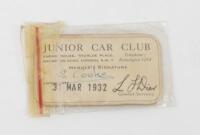 BADGE: An original &lsquo;Junior Car Club&rsquo; enamelled membership grill badge by Elkington & Co, stamped &lsquo;1397&rsquo; - 3