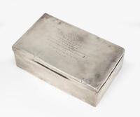 LE MANS 1930: An important Sterling Silver presentation cigar box for a second-place result at the 1930 Le Mans [Richard Watney/Frank Clemens]