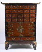 CABINET: A pair of decorative&nbsp;Asian low wooden cabinets, 77cm high. - 2