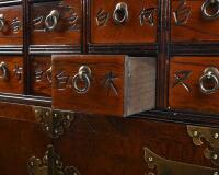 CABINET: A pair of decorative&nbsp;Asian low wooden cabinets, 77cm high. - 8