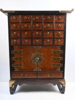 CABINET: A pair of decorative&nbsp;Asian low wooden cabinets, 77cm high. - 11