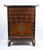 CABINET: A pair of decorative&nbsp;Asian low wooden cabinets, 77cm high. - 12