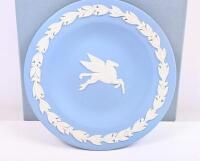 PEGASUS: A circa 1992 Wedgwood blue and white 'Jasper Ware' plate with 'Pegasus' motif, one of 500 with box. - 2