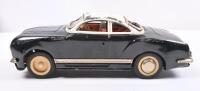 KARMANN GHIA: A circa 1960s Japanese tin toy Volkswagen Karmann Ghia in black with white roof, 24cm long - 4