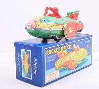 ROCKET RACER: A modern tin toy friction powered rocket racer model by Schylling. Boxed. 19cm long. - 3