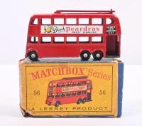 MATCHBOX: An early Matchbox No.56 Trolley Bus with Peardrax&nbsp;advertising on side, complete with original box. Made in England by 'Lesney'.