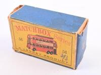 MATCHBOX: An early Matchbox No.56 Trolley Bus with Peardrax&nbsp;advertising on side, complete with original box. Made in England by 'Lesney'. - 5